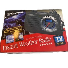 Emerson Instant Weather Band Radio AM/FM/TV Portable Emergency DigitalClock 6249