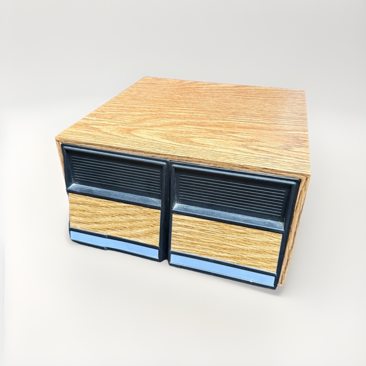 レア G-RAP CD WOOD / AGAINST THE GRAIN Vintage Faux Wood Grain 2 Drawer 40 CD Disc Storage Rack Holder