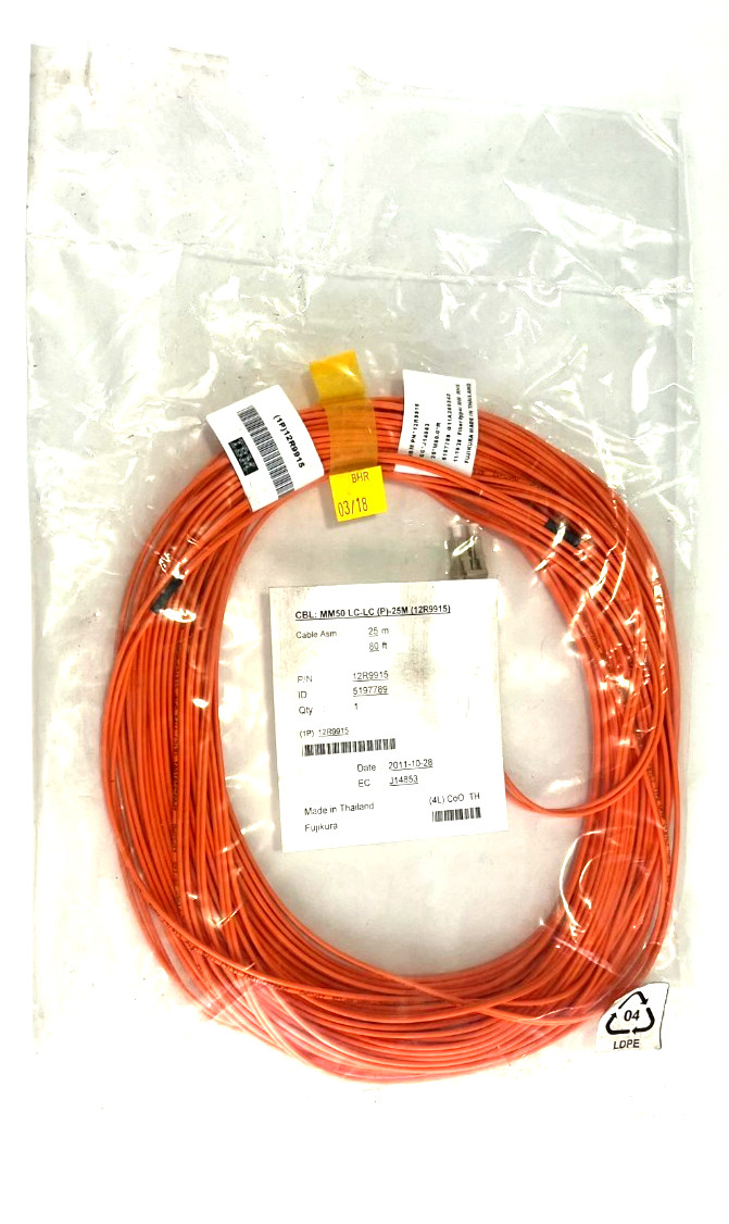 New IBM 12R9915 25-Meter LC-LC Fiber Optic Channel Cable (BH)