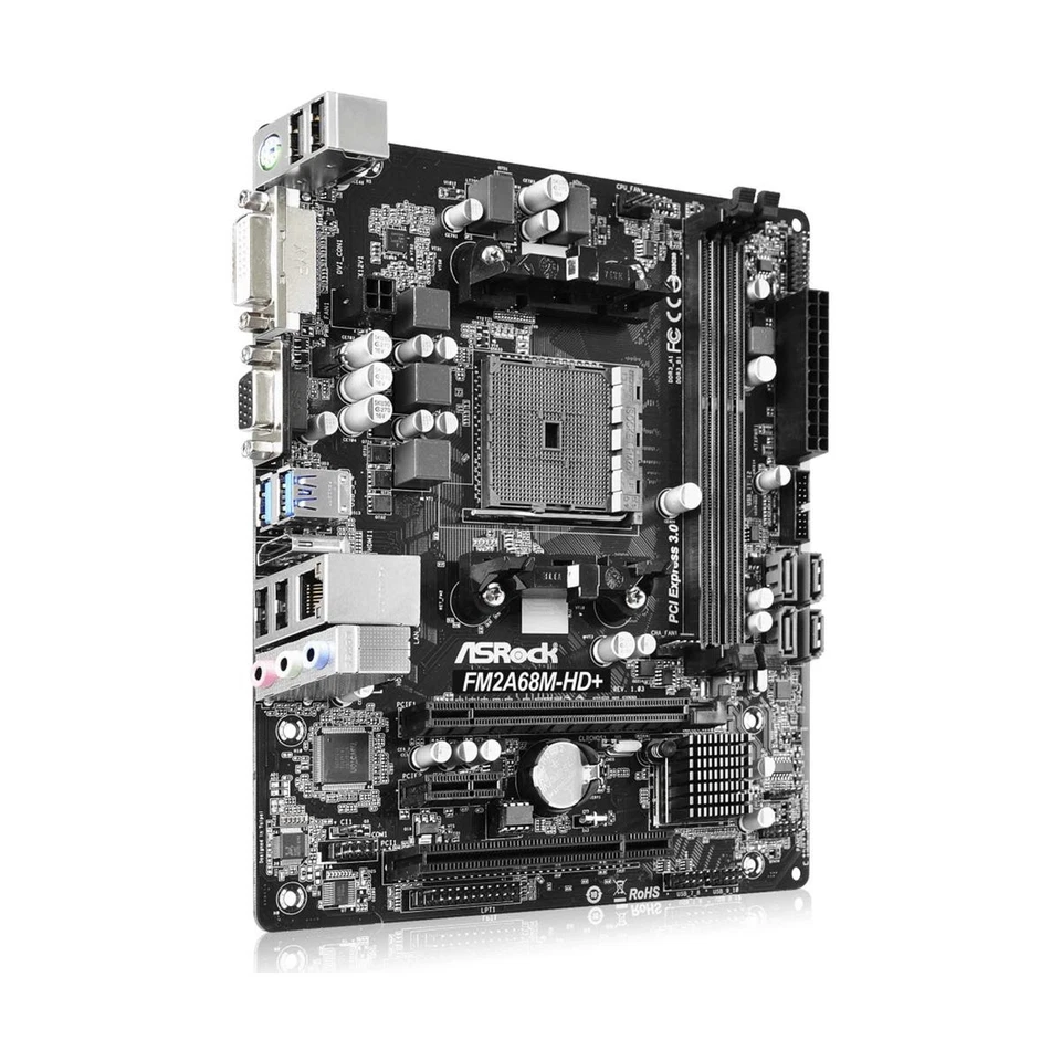 Placa Base ASROCK FM2A68M-HD+ Socket AMD FM2+ 2 Slots DDR3 MATX Micro-ATX - Imagen 3 de 4