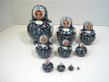 Hand Painted 10pc Nesting Dolls Russian Matryoshka 5.5 " H