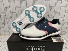 New FootJoy Traditions Waterproof Golf Shoes Cleats Blue White Pink Mens