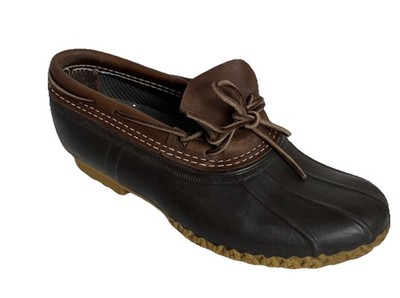 LL Bean Boots Low Rubber Mens 9M Garden Shoes Brown Leather
