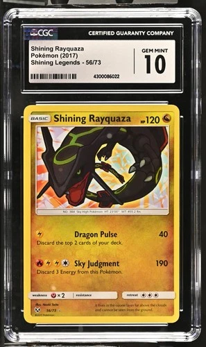 2017 Shining Rayquaza 56/73 Pokémon S&M Shining Legends CGC 10 GEM MINT