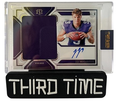 J.J. MCCARTHY 2024 NATIONAL TREASURES ROOKIE PATCH RPA RC AUTO /99