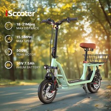 iScooter i12 500W Elektroroller mit Korb Vollfederung 12 Zoll E-Scooter …