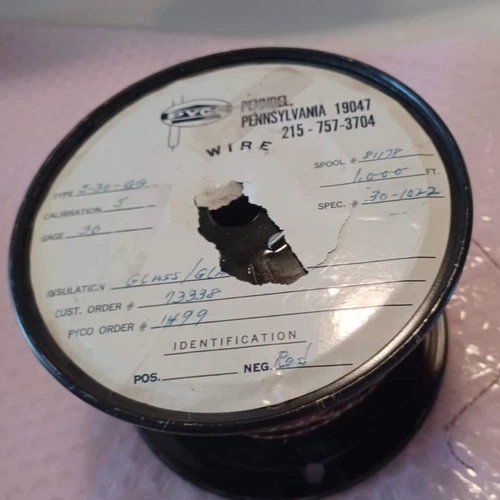 10ft J Type Pyco Thermocouple Wire 30AWG Solid Special Fiberglass Insulation 10'