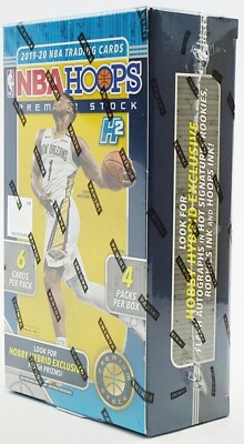 2019/20 Panini Hoops Premium Stock Basketball Hobby Box 4 Packs