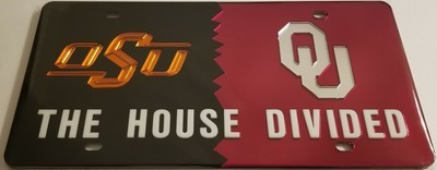 WHOLESALE LOT OF 6 OKLAHOMA/ STATE ''OSU'' LASER CUT ACRYLIC LICENSE PLATE TAG