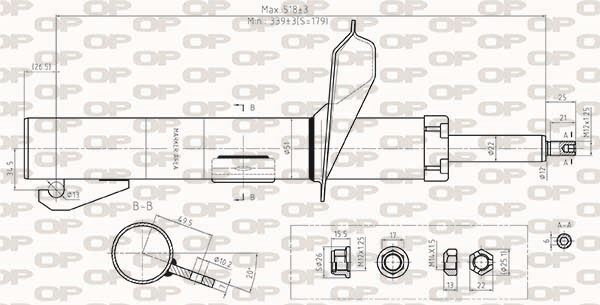 Amortisseur avant droit Ford Transit Connect 1.8 DI et Tourneo TDCI suspension gaz
