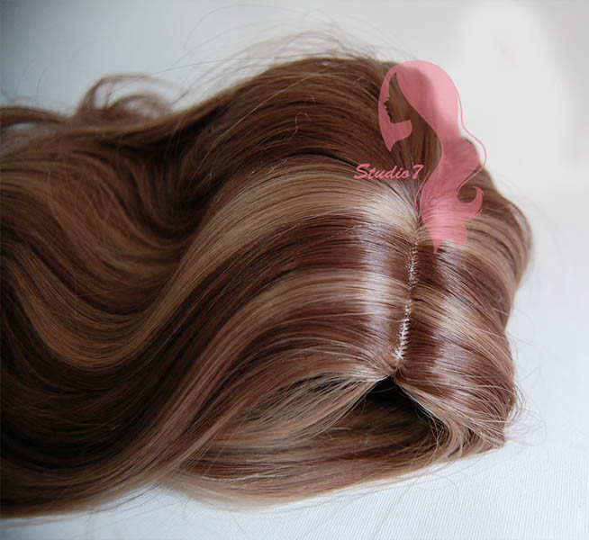 Colorful Panda Parrucca Arancione Da Donna, Lunghezza Spalle, Sintetica - Foto 3