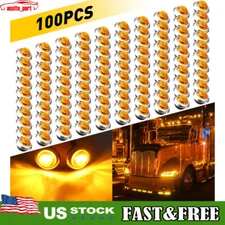 20/40/100X Chrome Marker Light 3/4" LED Truck Trailer Round Clearance Side Light