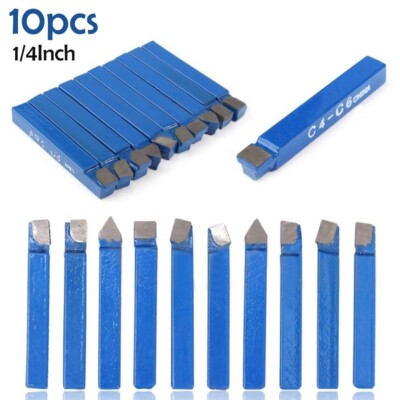 10-Piece 1/4 Inch Carbide Lathe Tool Set – C6 Grade Tipped Cutters For Metalworking