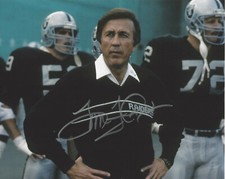 COACH TOM FLORES OAKLAND RAIDERS SIGNED AUTHENTIC 8x10 PHOTO C w/COA NFL LEGEND