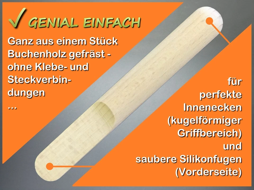 Fugenglätter Silikonabzieher Fugenholz Eckabzieher Set Fugen-Coach Glättfinger - Bild 2 von 4