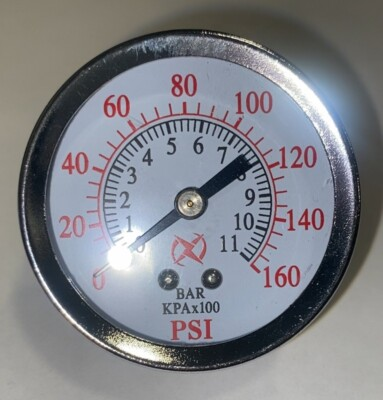 #ad Air Compressor Pressure Hydraulic Gauge 2quot; Face Back Mount 1 4quot; NPT 0 160 PSI $7.99