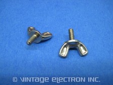  2 Stainless Steel SST Wing / Thumb Screws w/Shoulder - 8-32 X 1/2" Thread