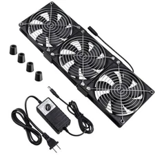 Dual Ball 3 X 120mm Computer Fan With Ac Plug Dc 12v Big Airflow Fans With 110v 