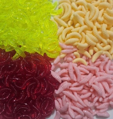 50 Red Artificial Soft Imitation Bait Maggots Grub Lure Fake Carp Hair Rigs Chod