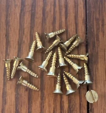 #8 X 5/8 Wood Screws Slotted Flat Head Solid Brass American Made Free Shipping