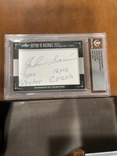 Johnny Sain AUTO 2012 Leaf Cut Signatures History of Baseball Beckett Slab
