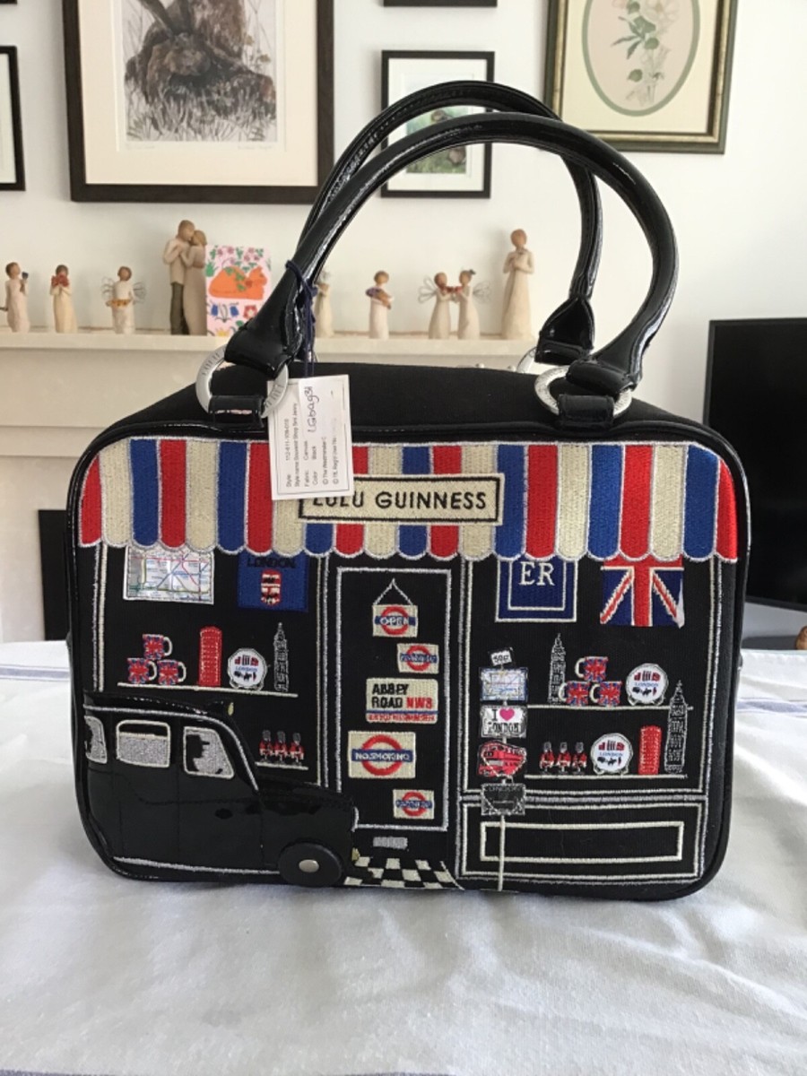 Lulu Guinness black multi shop front bag BNWT UK