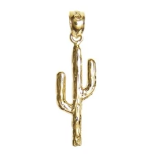 New 14k gold Cactus Tree pendant
