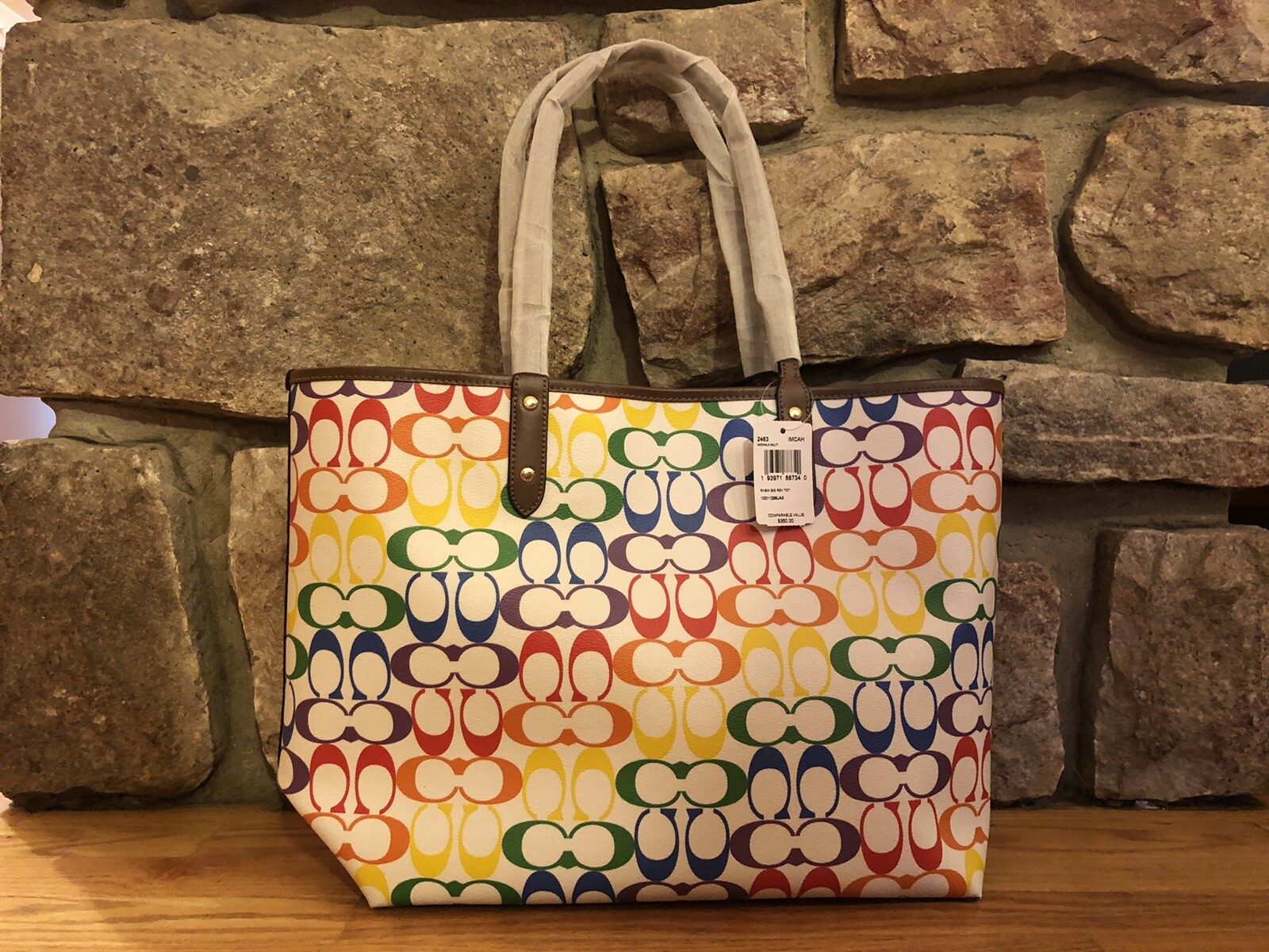 coach reversible city tote in signature canvas