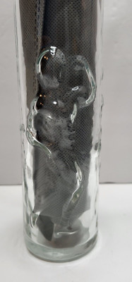 Libbey Clear 8.75  Tall Adult Males Flexing Glass Cup Collectible Vase Decor
