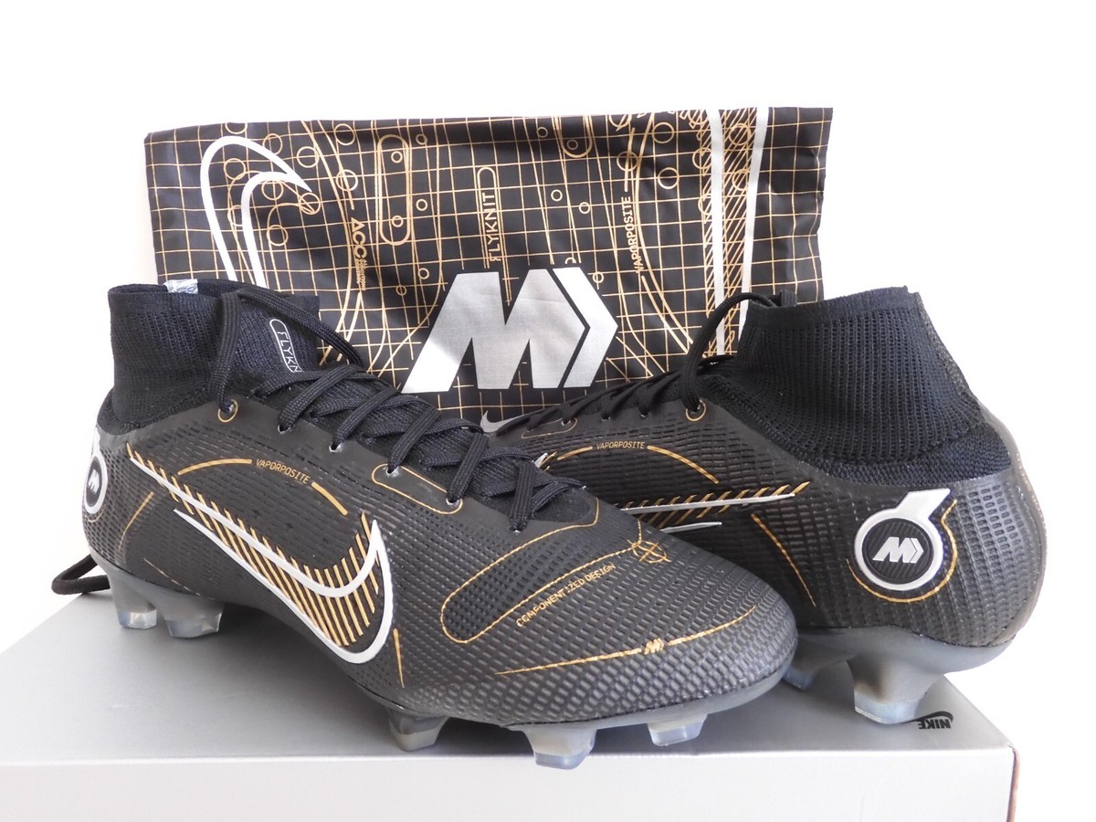 Nike Mercurial Superfly 8 Elite Fg Black-Metallic Gold Sz 12