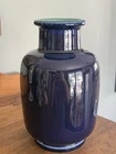 Large Rookwood Pottery 1928 High Gloss Blue Asian Style Vase 10"