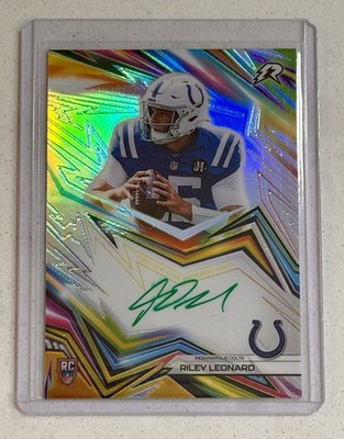 2025 Topps Resurgence Riley Leonard Neon Initiates Auto RC Green Ink! Colts!