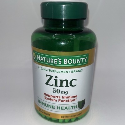 Nature's Bounty Zinc 50mg Immune Support & Antioxidant Supplement 250 Count