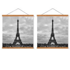 2 Pack Magnetic Poster Hanger Frame, 10x14 10x15 10x16 Teak Wood Magnet Poste...