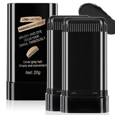 2Pack RootTouchUp Hair Color Stick & Comb   Instant Waterproof Black Dye for ...
