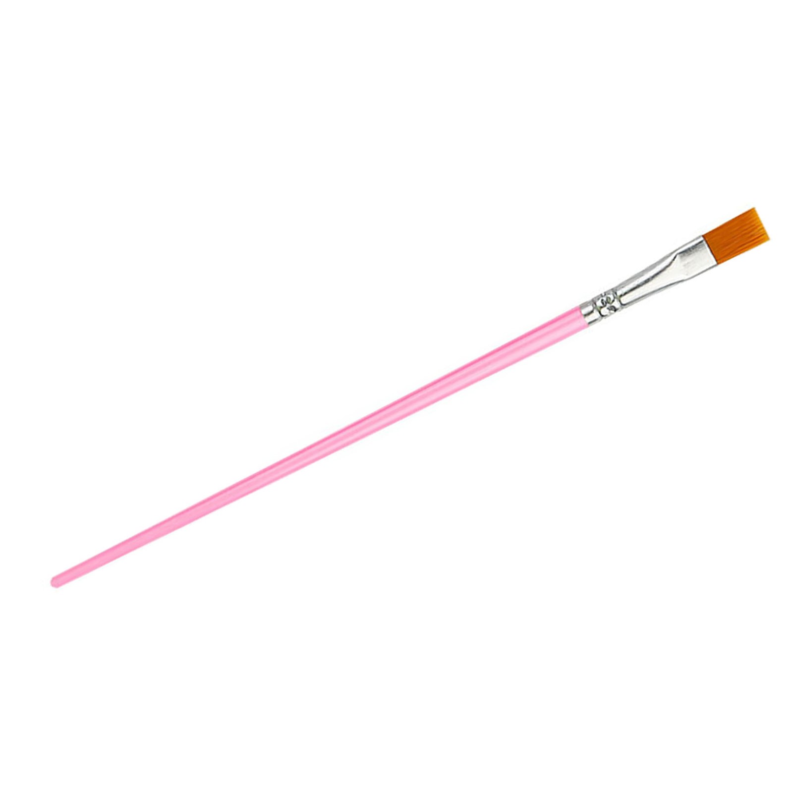 Acrylic Paint Brush Flat Tip Nylon Bristles Smoothing Handle Metal Ferrule Artis
