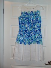 TAHARI ARTHUR S. LEVINE WOMEN'S FIT & FLARE PLEATED SKIRT FULLY-LINED SZ 6 DRESS