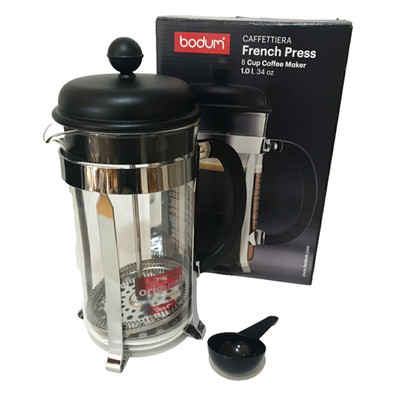 Bodum 1918-01 CAFFETTIERA Kaffeebereiter 1,0 Liter French Press 8 Tassen Schwarz