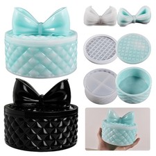 Storage Box Resin Moulds with Lids Diamonds Resin Jar Mould Jewelry Box Mould