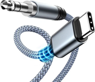 Câble AUX USB C 1,2m USB C vers Jack 3.5mm Audio Voiture Téléphone pour iPhone Samsung - Photo 1/4