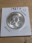 1961- D Franklin half dollar 90% silver 13