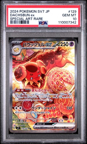 2024 Pokemon JPN Sv7-Stellar Miracle #129 Dachsbun Ex Special Art Rare PSA 10