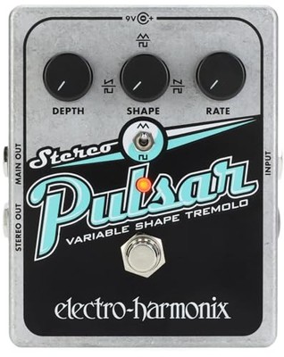 Electro-Harmonix Stereo Pulsar Variable Shape Analog Tremolo Pedal