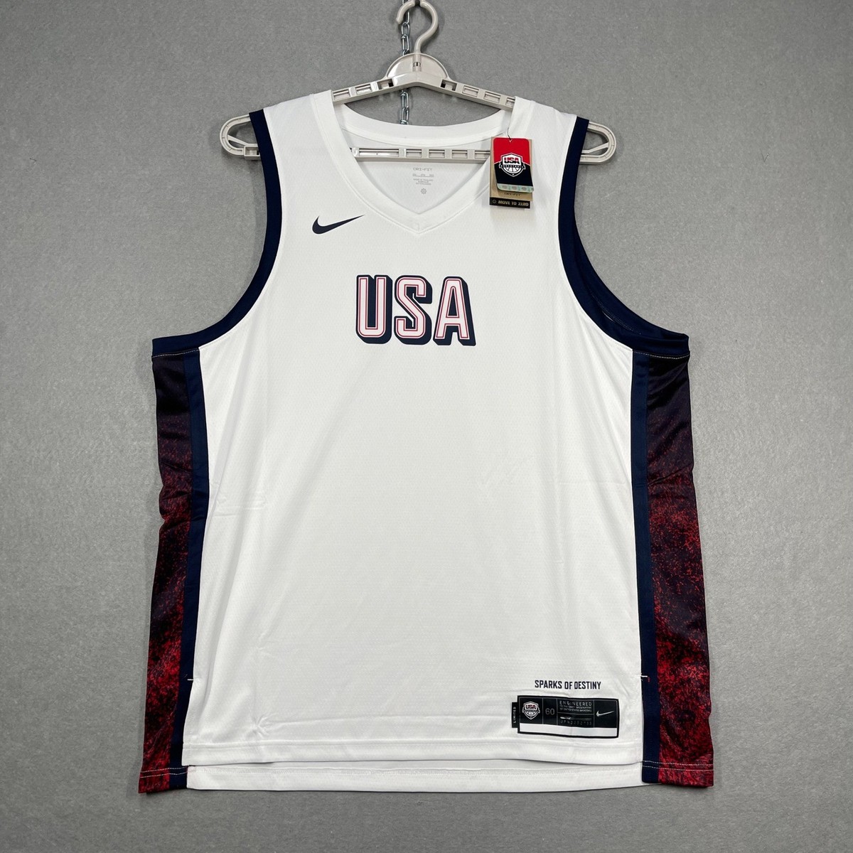 Team USA Basketball Jersey Men 3XL White Nike Limited Edition 2024