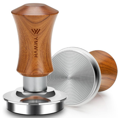 Kaffee Tamper Base Ripple 58 3mm Edelstahl Walnussgriff