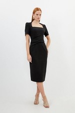 Karen Millen Bodycon Midi Dress UK6 in Black RRP £199