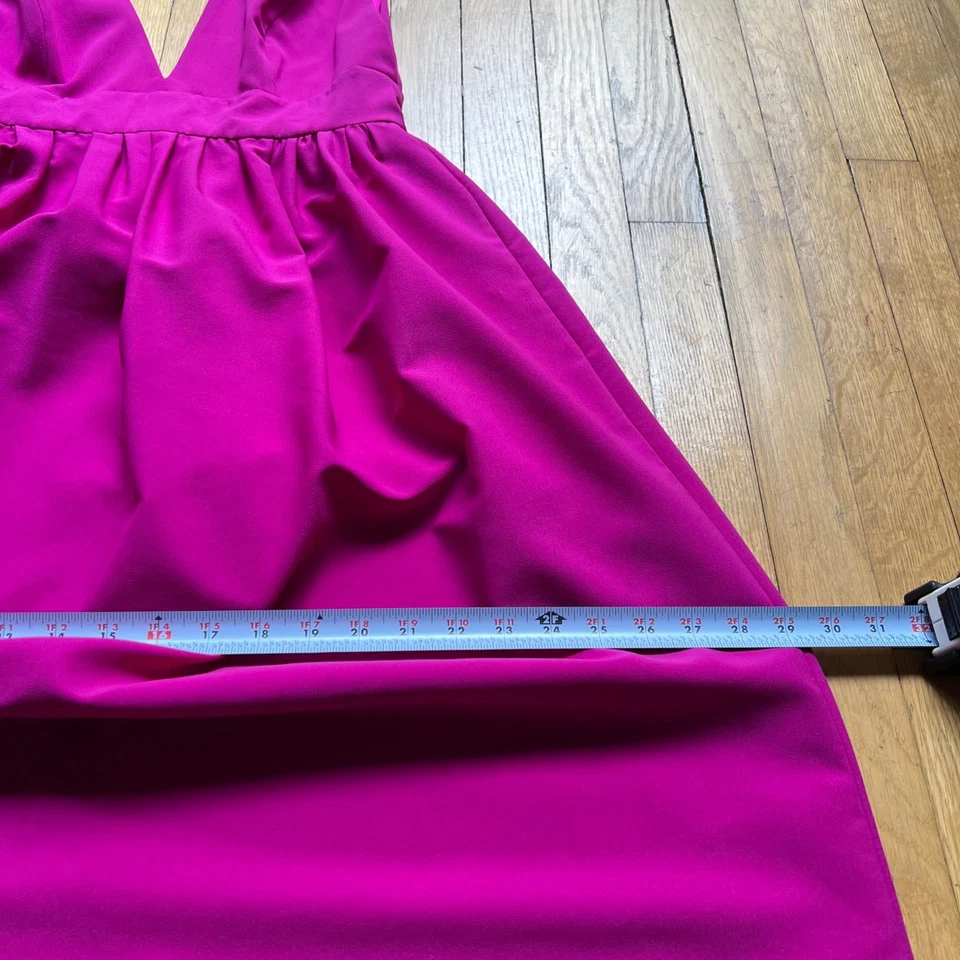 Vestido de Dama de honor Jill Jill Stuart Talla 8 Fucsia Dayglo Cuello en V Profundo Nuevo con Etiquetas Foto 4 de 4