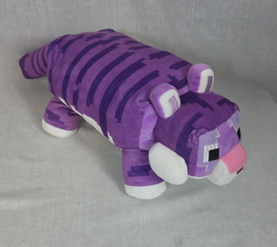 Minecraft Legends Purple Striped Ocelot Tiger Jungle Cat Plush Stuffed Animal
