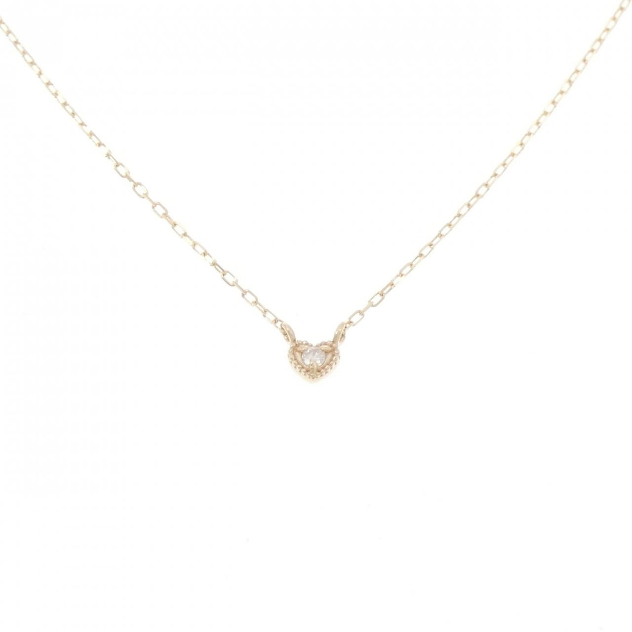 Authentic K10YG Heart Diamond Necklace 0.01CT #230-000-176-5365