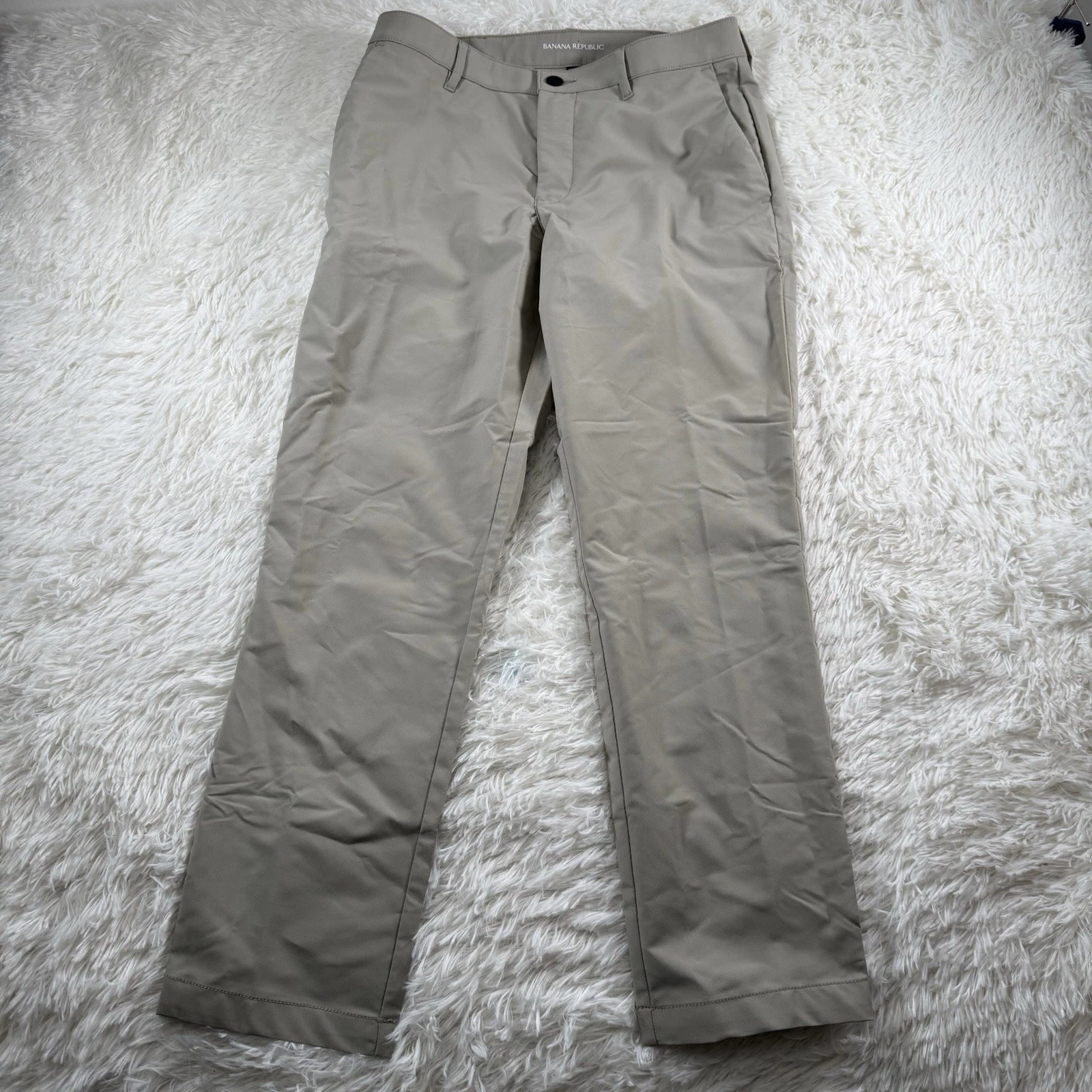 Banana Republic Tech Pants Mens 32x30 London Fog Stretch Outdoor Performance